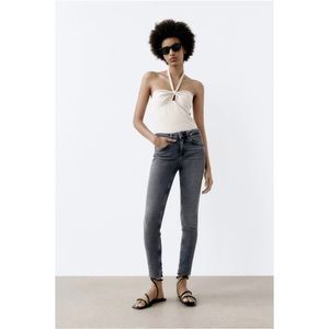 Zara skinny jeans with unfinished hem